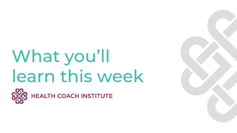 What you'll learn this week