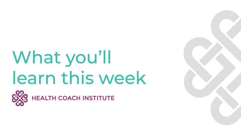 What you'll learn this week
